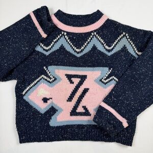 Vintage Nuovo Knit Sweater Southwestern Pattern Chunky Cozy Wool Blend Size L